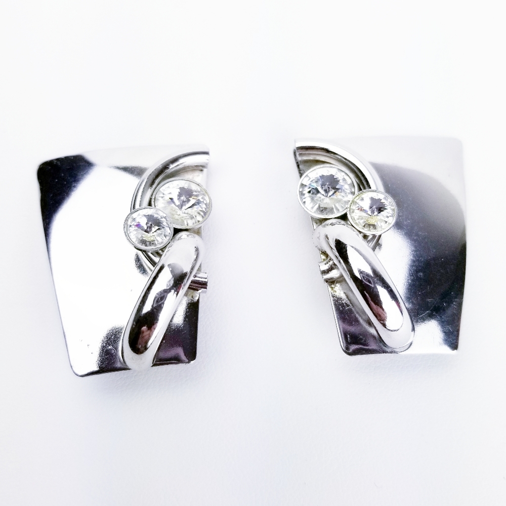 Vintage Astee Art Deco Rhinestone Earrings EVC